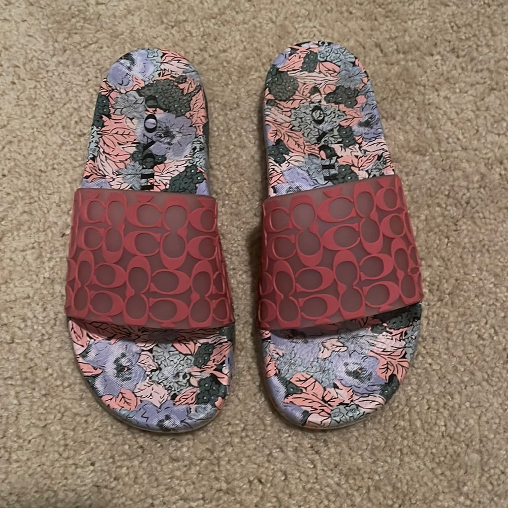 Coach slides, worn once, women’s size 9